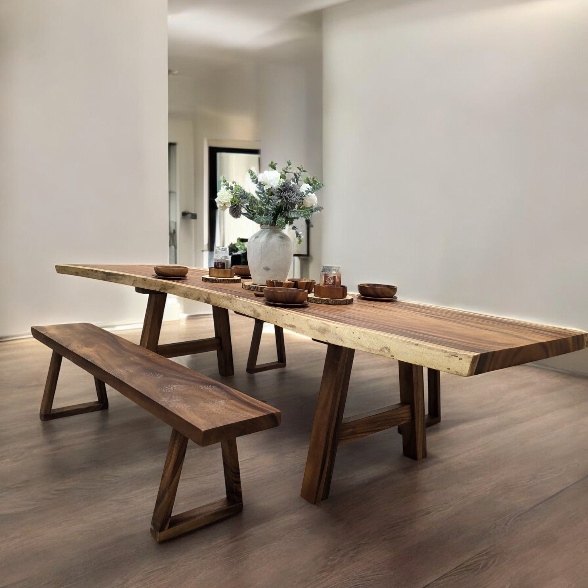 300cm x 88cm Live Edge East Indian Walnut Dining Table